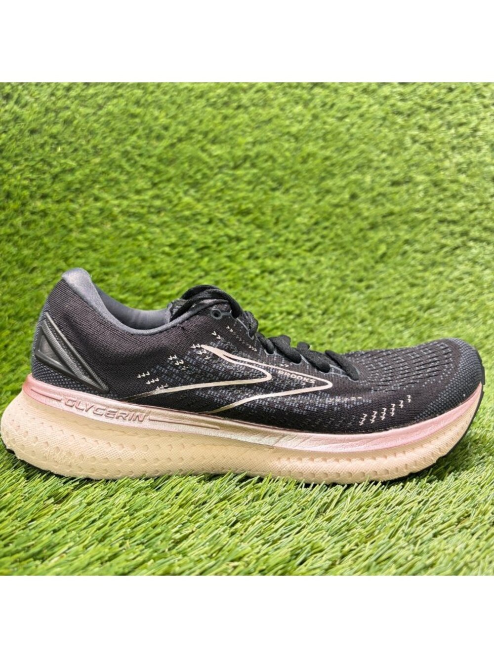 Brooks Glycerin 19 Womens Size 7.5 Black Pink Athletic Running Shoes Sneakers